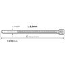 Abraçadeira Nylon Preta Enforca Gato 3,6 X 200mm 400 Un | Fertak - 2