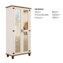 Ver imagem 3 de Cristaleira 2 Portas Tampo Base e Pés em Madeira Maciça Joy Branco/Off White