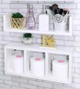 Ver imagem 2 de Nicho Prateleira 2 Peças para Decoração Banheiro Mdf Branco