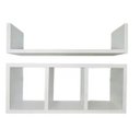 Ver imagem 1 de Nicho Prateleira 2 Peças para Decoração Banheiro Mdf Branco