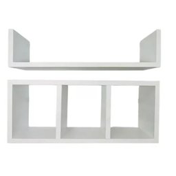 Nicho Prateleira 2 Peças para Decoração Banheiro Mdf Branco - 1