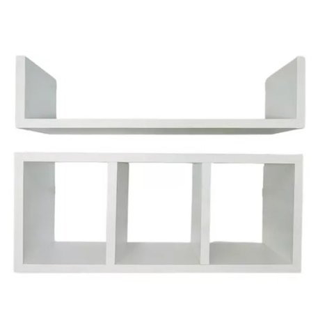 Nicho Prateleira 2 Peças para Decoração Banheiro Mdf Branco