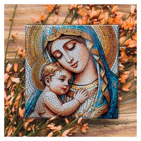 Azulejo Virgem Maria com Menino Jesus 20x20