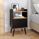 Ver imagem 2 de Kit Quarto 2 Mesas Cabeceira Nicho Gavetas Retrô Sapateira Vertical Banco 21 Pares Calçados - Rpm
