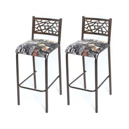 Conjunto Bistrô Dani Com 2 Banquetas e Mesa Tampo de Vidro Redondo Ciplafe Tubo  - 6