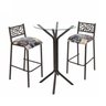 Conjunto Bistrô Dani Com 2 Banquetas e Mesa Tampo de Vidro Redondo Ciplafe Tubo  - 2