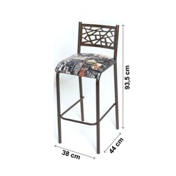 Conjunto Bistrô Dani Com 2 Banquetas e Mesa Tampo de Vidro Redondo Ciplafe Tubo  - 5