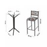 Conjunto Bistrô Dani Com 2 Banquetas e Mesa Tampo de Vidro Redondo Ciplafe Tubo  - 3