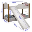 Ver imagem 6 de Beliche Montessoriana com Escorregador Luiza Branco/Mel - PR Baby