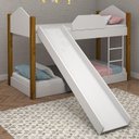 Ver imagem 2 de Beliche Montessoriana com Escorregador Luiza Branco/Mel - PR Baby