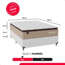 Ver imagem 4 de Cama Box Casal + Colchão Comfort Class Pillow Top 138x188 Bege/suede Branco