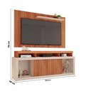 Ver imagem 4 de Painel Tv 60 Pol 180cm e Bancada com Rodízio Sala Navel Freijó/off White C01 - D’Rossi