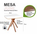 Ver imagem 2 de Mesa Quadrada Especial em Madeira de 80cm June na Cor Branca