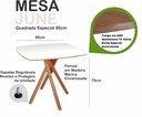 Ver imagem 2 de Mesa Quadrada Especial em Madeira de 80cm June na Cor Branca