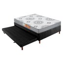 Ver imagem 1 de Cama Box c/Auxiliar Casal: Colchão Espuma Polar D20 Pérola Gray + Base CRC Suede Black(138x188)