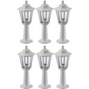 Ver imagem 1 de 6 Balizadores Clássicos Brancos 44cm Luminárias de Chão Lente Transparente Gregos Dital