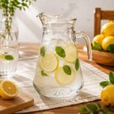 Ver imagem 3 de Jarra Vidro 1,5L Grande Vintage 1500ml Suco Agua Tampa Elegante Mesa Posta Bebidas Cozinha