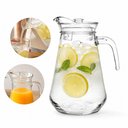 Ver imagem 1 de Jarra Vidro 1,5L Grande Vintage 1500ml Suco Agua Tampa Elegante Mesa Posta Bebidas Cozinha