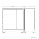 Ver imagem 3 de Cômoda Sapateira Infantil 01 Porta e 04 Gavetas Olímpia