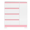Ver mais imagens de Cômoda Sapateira Infantil 01 Porta e 04 Gavetas Olímpia Branco/Rosa/Azul/Titanium