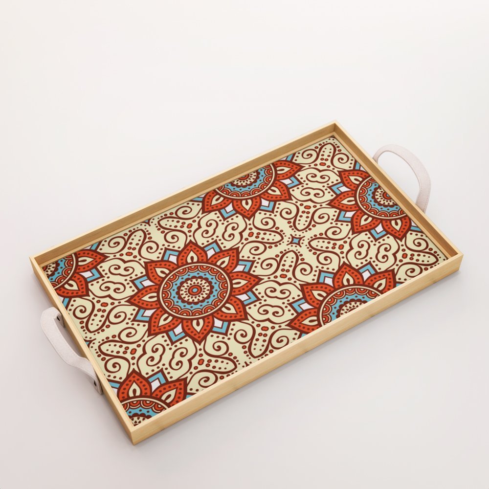 Bandeja Decorativa Grande Mandala - 45x30cm Clara - 1