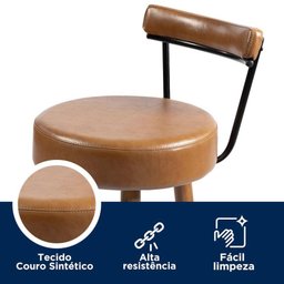 Kit 2 Banquetas Alta Nápoles Banco 89cm para Balcão Bar Cozinha Gourmet- Salaone:amarula - 2