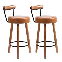 Kit 2 Banquetas Alta Nápoles Banco 89cm para Balcão Bar Cozinha Gourmet- Salaone:amarula - 1