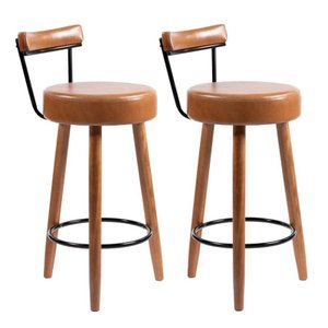 Kit 2 Banquetas Alta Nápoles Banco 89cm para Balcão Bar Cozinha Gourmet- Salaone:amarula