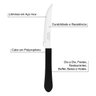 Kit 12 Facas Mesa Churrasco Tramontina Leme Inox Cabo Preto - 4
