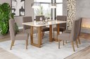 Ver imagem 1 de Mesa de Jantar Yara 180 C. Vidro 6 Cad. Eloa Amendoa - Henn