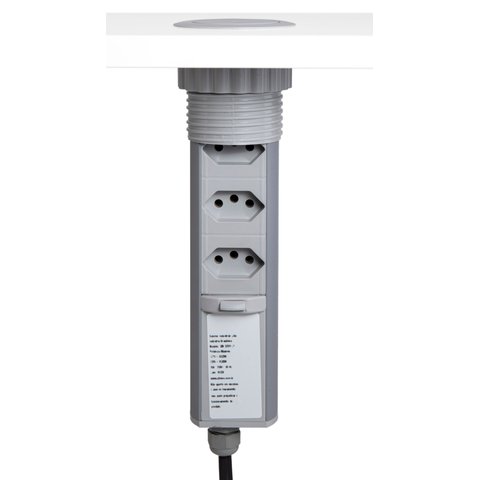 Mini Totem Manual 3 Tomadas Elétricas 20a Ultra Potencia 4mm Cinza