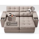 Ver imagem 6 de Sofá com Porta Copos e Carregador Usb Eureka 1,70m Assento Retrátil e Reclinável Velosuede