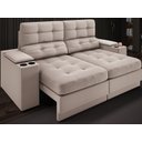 Ver imagem 2 de Sofá com Porta Copos e Carregador Usb Eureka 1,70m Assento Retrátil e Reclinável Velosuede