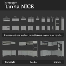 Armário de Cozinha Completa 280 Cm Suspensa Nice Madesa 04 - 11