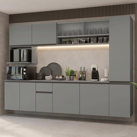 Armário de Cozinha Completa 280 Cm Suspensa Nice Madesa 04