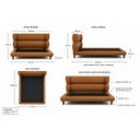 Ver imagem 2 de Conjunto Cama Japonesa Casal Cabeceira Alta Estofada Curva Courino Premiun Luxo Desing Unico Alto Pa