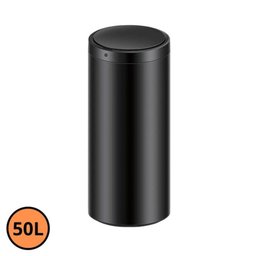 Lixeira Automática Redonda 50 Litros com Sensor Preta - 2
