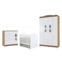 Ver imagem 1 de Conjunto Quarto Infantil Completo Londres Branco Almendra Acetinado