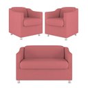 Ver imagem 1 de Kit 02 Poltrona Tilla Recepção + Namoradeira Sala Quarto Rosa