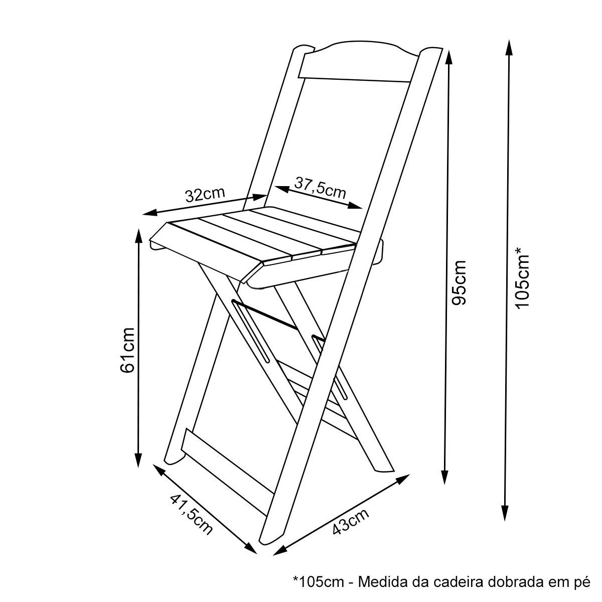 Conjunto Mesa Bistrô com 2 Banquetas Dobráveis de Madeira Personalizada Hei - Preta - 4