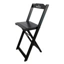 Ver imagem 2 de Conjunto Mesa Bistrô com 2 Banquetas Dobráveis de Madeira Personalizada Hei - Preta