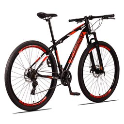 Bicicleta Aro 29 Quadro 17 Alumínio 24 Marchas Freio Disco Mecânico Aluminum Preto/Vermelho - Raider - 6