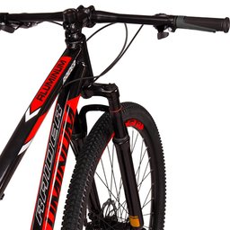 Bicicleta Aro 29 Quadro 17 Alumínio 24 Marchas Freio Disco Mecânico Aluminum Preto/Vermelho - Raider - 7