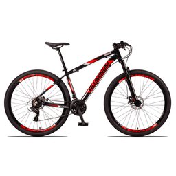 Bicicleta Aro 29 Quadro 17 Alumínio 24 Marchas Freio Disco Mecânico Aluminum Preto/Vermelho - Raider - 2