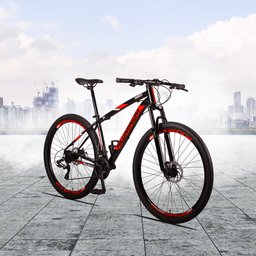 Bicicleta Aro 29 Quadro 17 Alumínio 24 Marchas Freio Disco Mecânico Aluminum Preto/Vermelho - Raider - 3