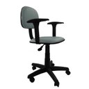 Ver imagem 1 de Cadeira Secretaria Giratoria Polo com Braco Regulavel - Couro SinteticoCorano - Cinza claro