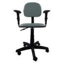 Ver imagem 2 de Cadeira Secretaria Giratoria Polo com Braco Regulavel - Couro SinteticoCorano - Cinza claro