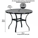 Ver imagem 4 de Mesa Roma com Tampo Ripado 80cm Alumínio - Varanda Cozinha Preto