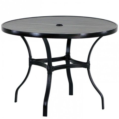 Mesa Roma com Tampo Ripado 80cm Alumínio - Varanda Cozinha Preto