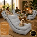 Ver imagem 5 de Poltrona Balance Exclusiva Bouclé Premium de Luxo com Leve Balanço para Sala Quarto e Área de Leitur